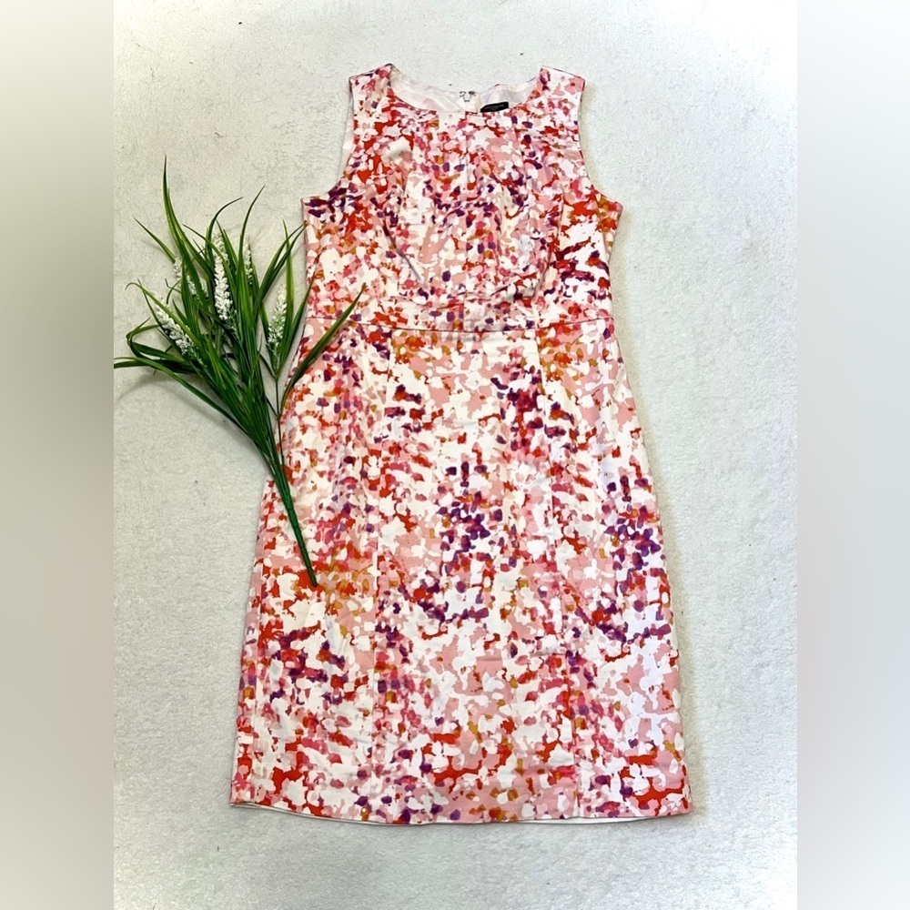 Ann Taylor Pastel Watercolor Sheath Pencil Dress - Size 4